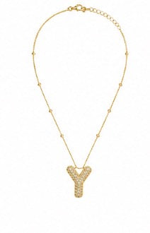 Initial sparkle Necklace ￼￼