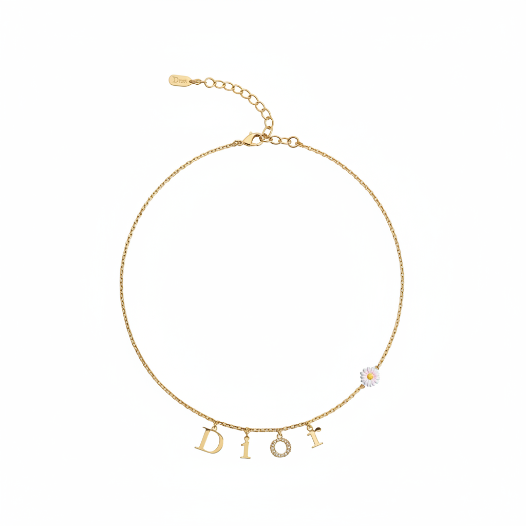 CD Daisy Necklace - Pure White Background